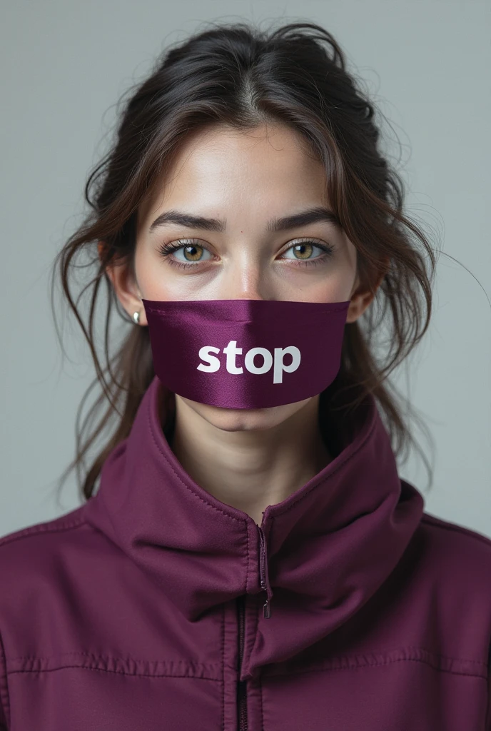 Natalie portman gagged with a tape in sportswear adidas