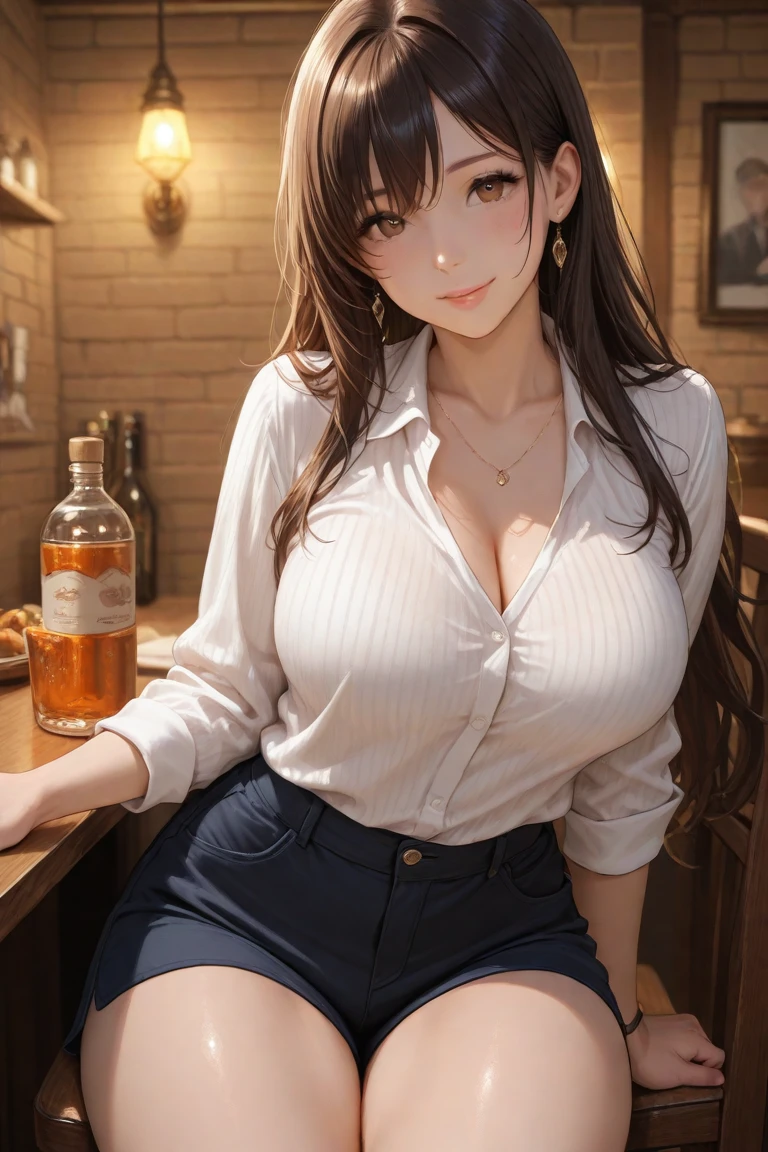 (ultra quality, 4k, 8k, high resolution, masterpiece: 1.2), ultra detailed, (realistic, photorealistic, photorealistic: 1.37) Hyperrealistic image of a young and beautiful woman, full body, big breasts, upturned nose, gray eyes, jeans, black sweatshirt, has angel wings, is smiling, has a ring of light over her head, the ring of light has pearl colors (candlelight, light dark) cyberpunk architecture, cinematographic atmosphere, hyperrealistic image, style photography Annie Leibovitz, ilya kuvshinov style, Semi-diffuse light, close-up, blur, 64k, UHD, HDR, (ultra quality), masterpiece, (intricate details), majestic, aesthetic