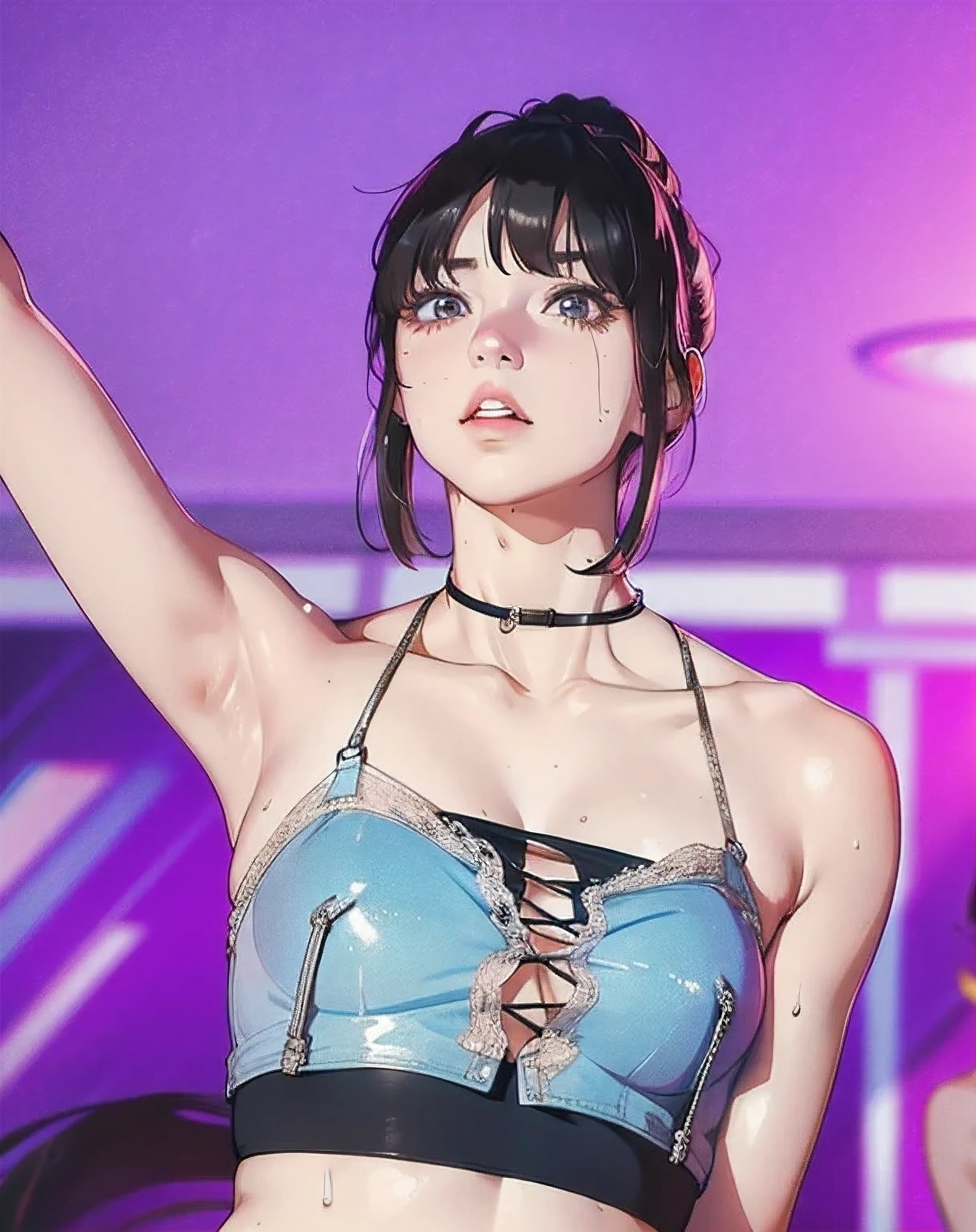 girl, sweat, see-through outfits