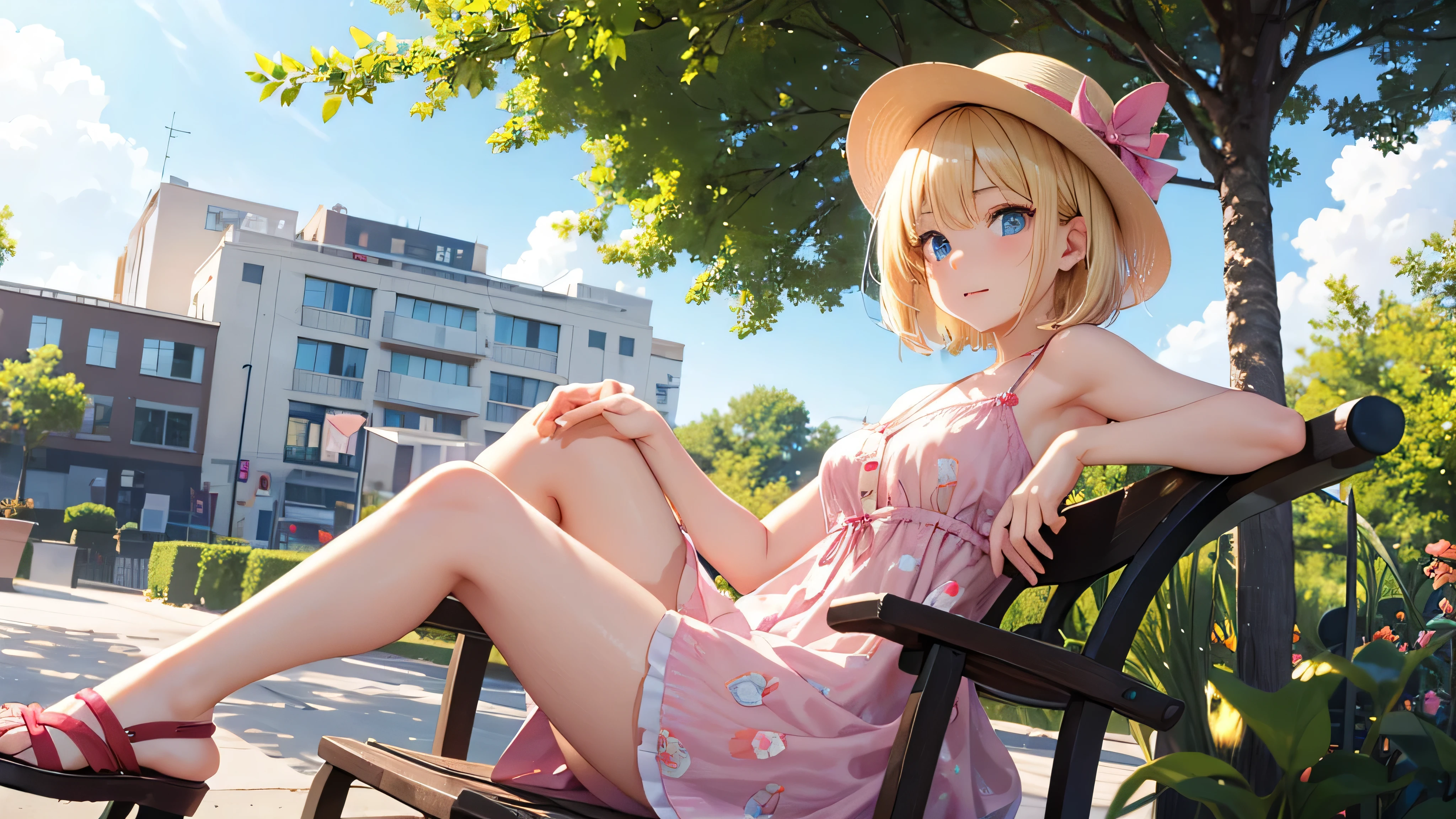 <lora:panties_around_one_leg_v0.3:1>
1girl, panties around one ankle,
park bench, sundress, blonde hair, crossed legs,, masterpiece, best quality, highly detailed