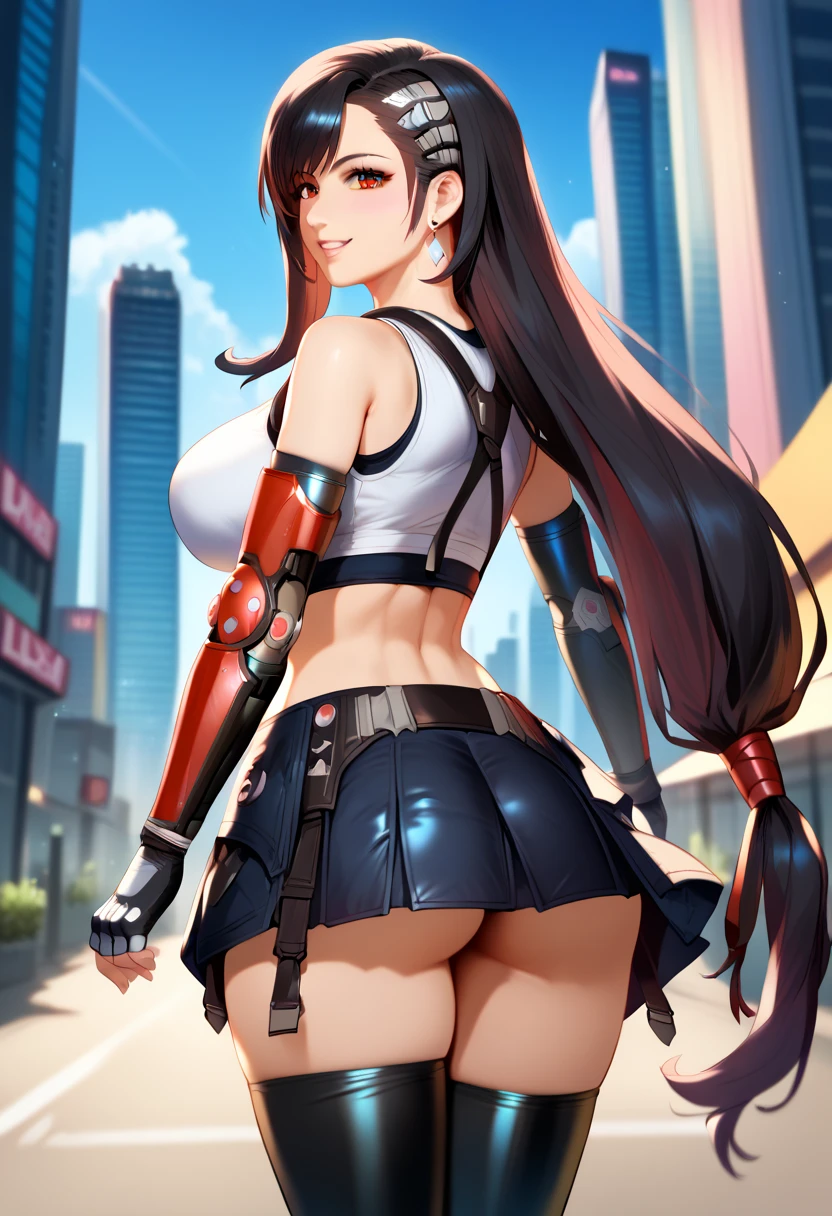Anime girl wearing black cat costume posing in city street, thick, Enchanting anime girl, tits cyberpunk, Tifa Lockhart, High resolution consignment, black moody scene, Background city, seductive Tifa Lockhart portrait, , tits, Smooth anime CG art, Sexy pose, Anime Moe Art Style, black