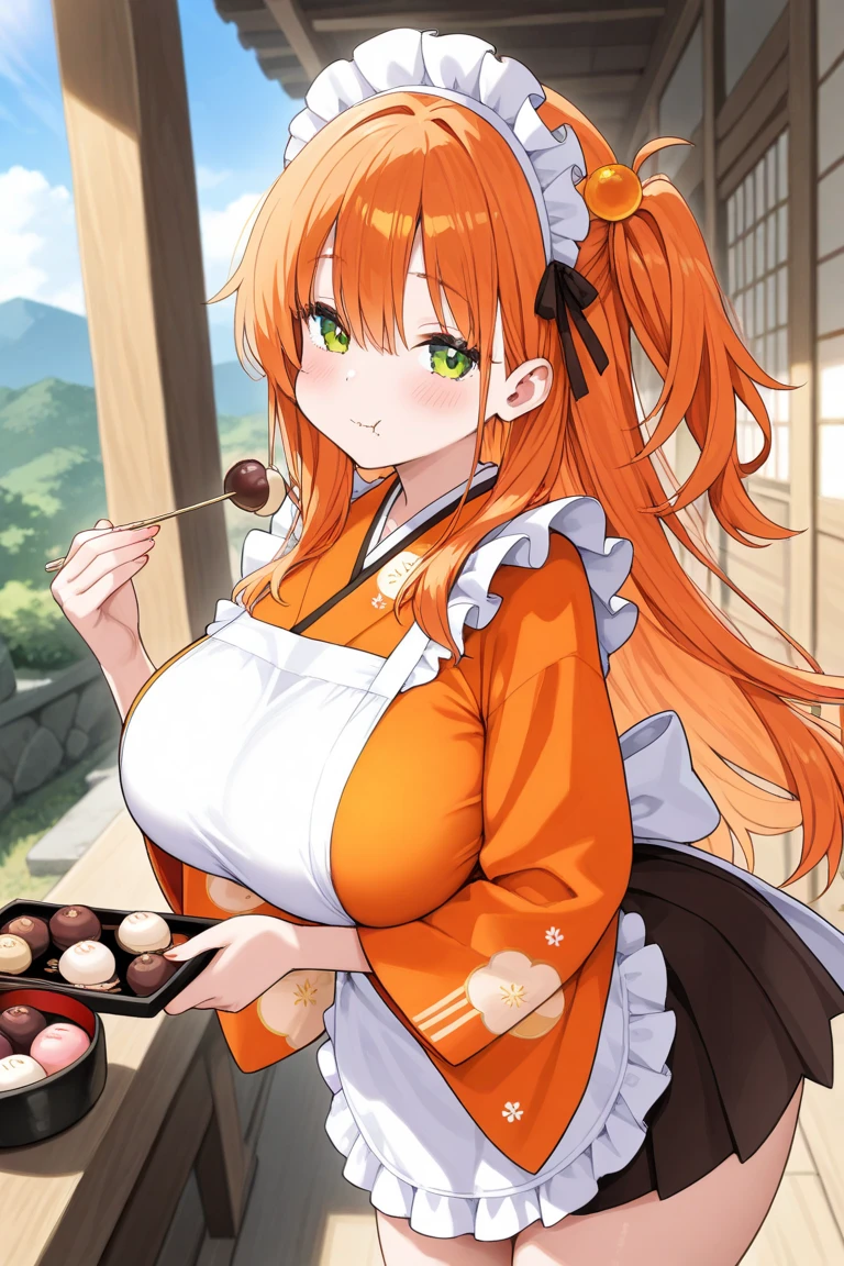 mastute piece,Best Quality,insanely detailed,8k cg,nsfw,
(shoot upper body:1.3),
(1girls:1.3),standing,looking at viewr,body in front,((both arms behind back:1.4)),(hanfu waitress costumewaitress:1.4),break,
blush,shy,(ecstasy face),(trembling:1.2),break,(light orange hair:1.4),
break,
perfect breasts,perfect teats,(open mouth:0.9),(large breasts),
(chinese restaurant:1.1)