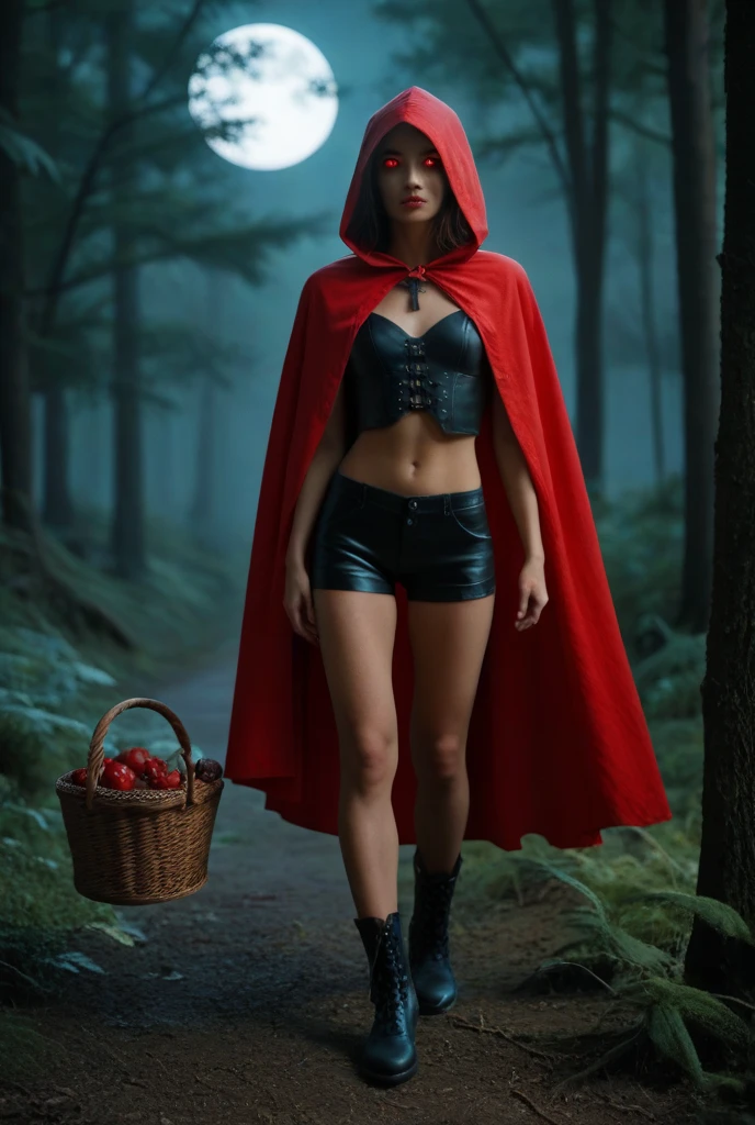 Hyperrealistic art of  <lora:Little Red Riding Hood SD1.5:1.2>
Little Red Riding Hood a woman in a red bikini and a basket, Extremely high-resolution details, photographic, realism pushed to extreme, fine texture, incredibly lifelike