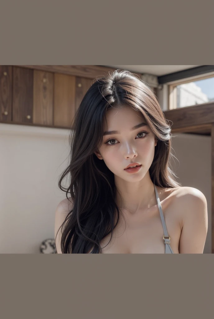 Jennie kim, wavy hair, large eyes, dolls eye, big lips, doll lips, pale skin.