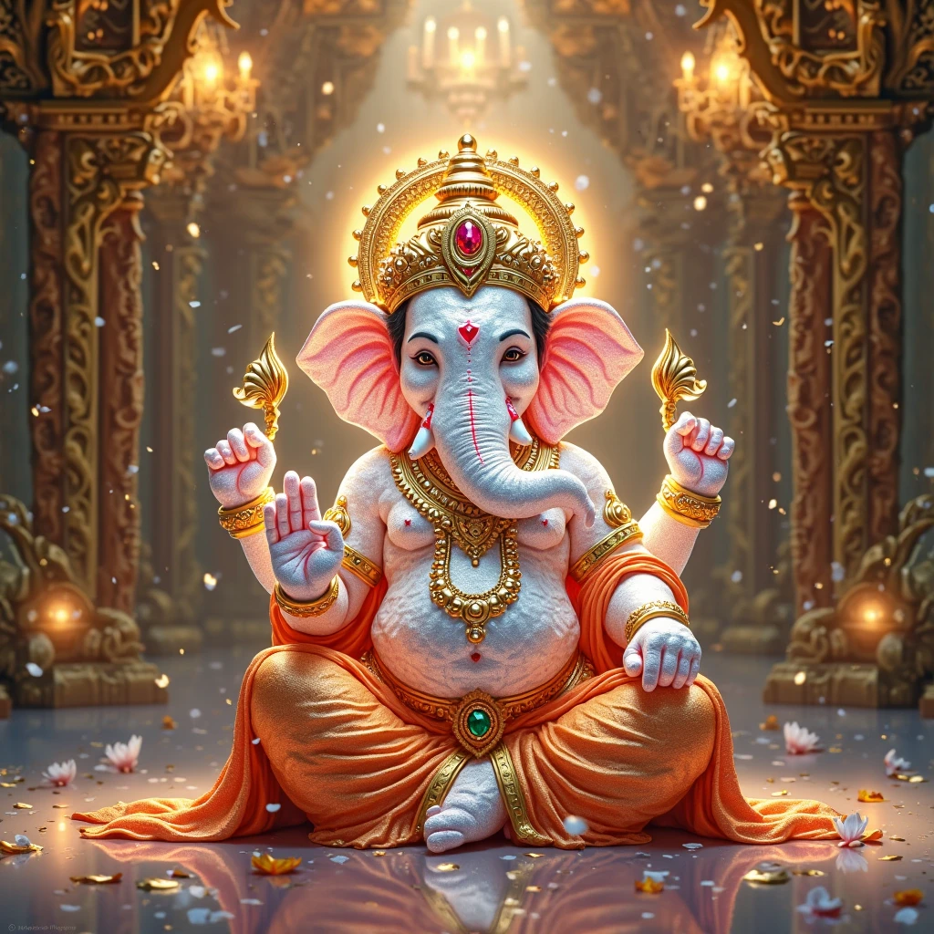 Lord ganesha in a sky