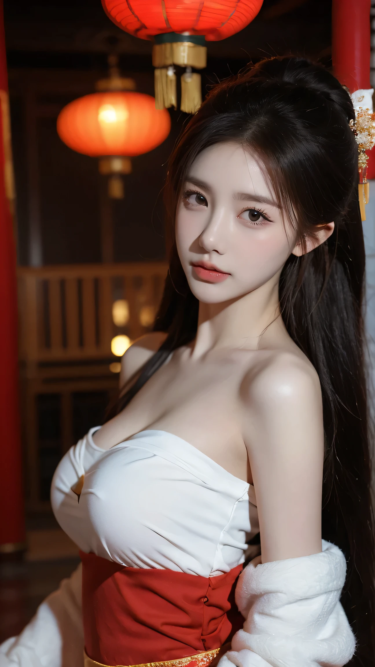 (18 years old Chinese fashion model),panoramic,Shoulder,Perfect Eyes,Perfect Iris,Perfect Lips ,perfect teeth,perfect skin,white, Soft Headlights ,headlight, Chinese girl,Yarn(Colorful Chinese costume),(Chinese woman';Hairstyle),(Multiple dynamic poses),background Chinese interior decoration,Green tree outside the window , Good quality ,masterpiece,ultra high resolution,(realistic:1.4),original photo(Super realistic details), best quality