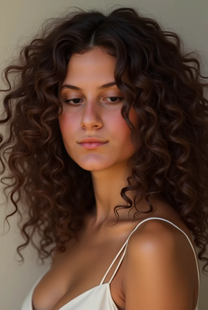 Hot curly brunette
