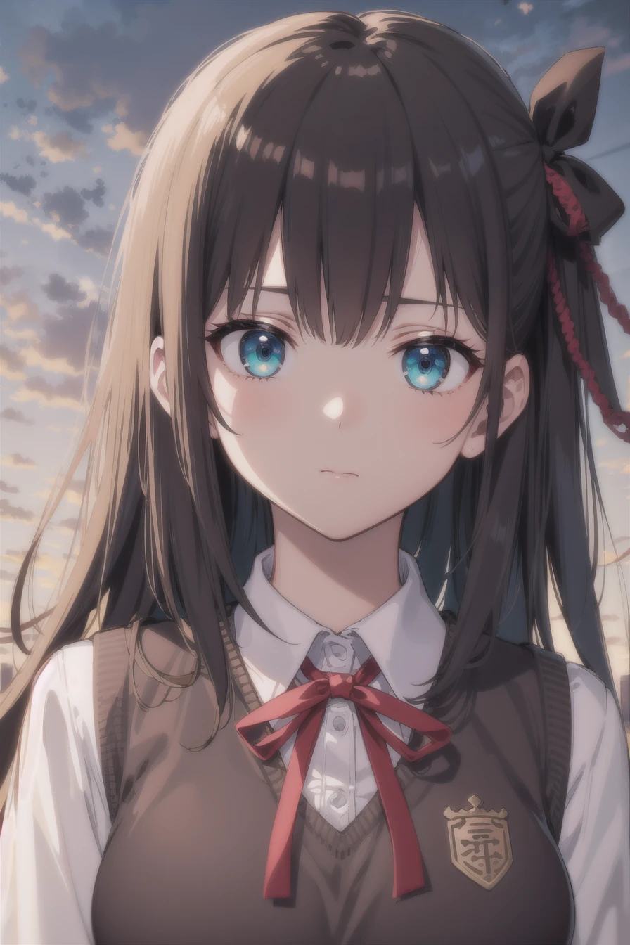 kizunakazayama, <lora:kizuna kazayama s2-lora-nochekaiser:1>,
kizuna kazayama, long hair, brown hair, (brown eyes:1.5), two side up,
BREAK long sleeves, dress, bow, frills, wide sleeves, bowtie, cape, blue bow, brooch, green dress, black cape,
BREAK outdoors, forest, nature, sky, sun, clouds,
BREAK looking at viewer, (cowboy shot:1.5),
BREAK <lyco:GoodHands-beta2:1>, (masterpiece:1.2), best quality, high resolution, unity 8k wallpaper, (illustration:0.8), (beautiful detailed eyes:1.6), extremely detailed face, perfect lighting, extremely detailed CG, (perfect hands, perfect anatomy),