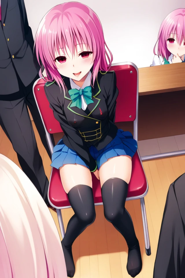 nsfw,cherry blossom cream, Primary school students、8-year-old with short hair, ribbon, Green Eyes, hair ribbon, Pink Hair, Ahoge,
, shirt, white shirt, collared shirt, Jacket, Long sleeve,masterpiece,Noise Reduction,Perfect Anatomy,High resolution, Very detailed,Game CG,Beautiful attention to detail,Visual Arts,
1girl,4boy, (crowd)、 Cowboy Shot、(Pussy、pussy)、(from below),(arms behind back)、(Put your arms behind your head)、Sit on a chair、Spread your legs、(Bukkake,bukkake,Cum all over the body,cum on body,cum in Pussy,creampie)、(embarrassed,angry)、