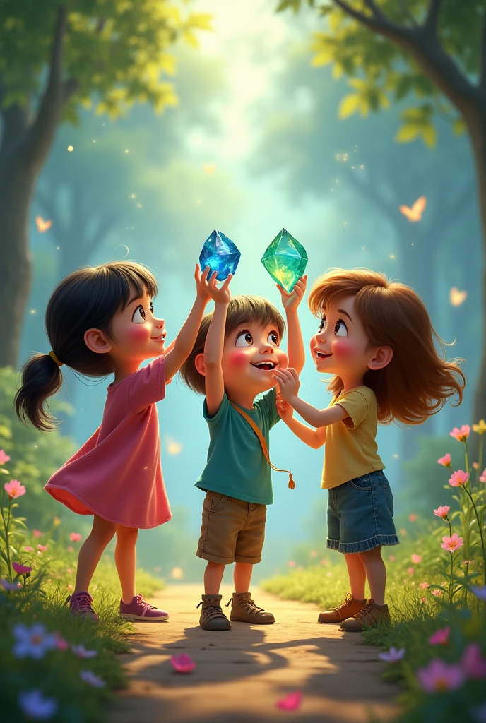 Two girls found a diamond necklace in the woods