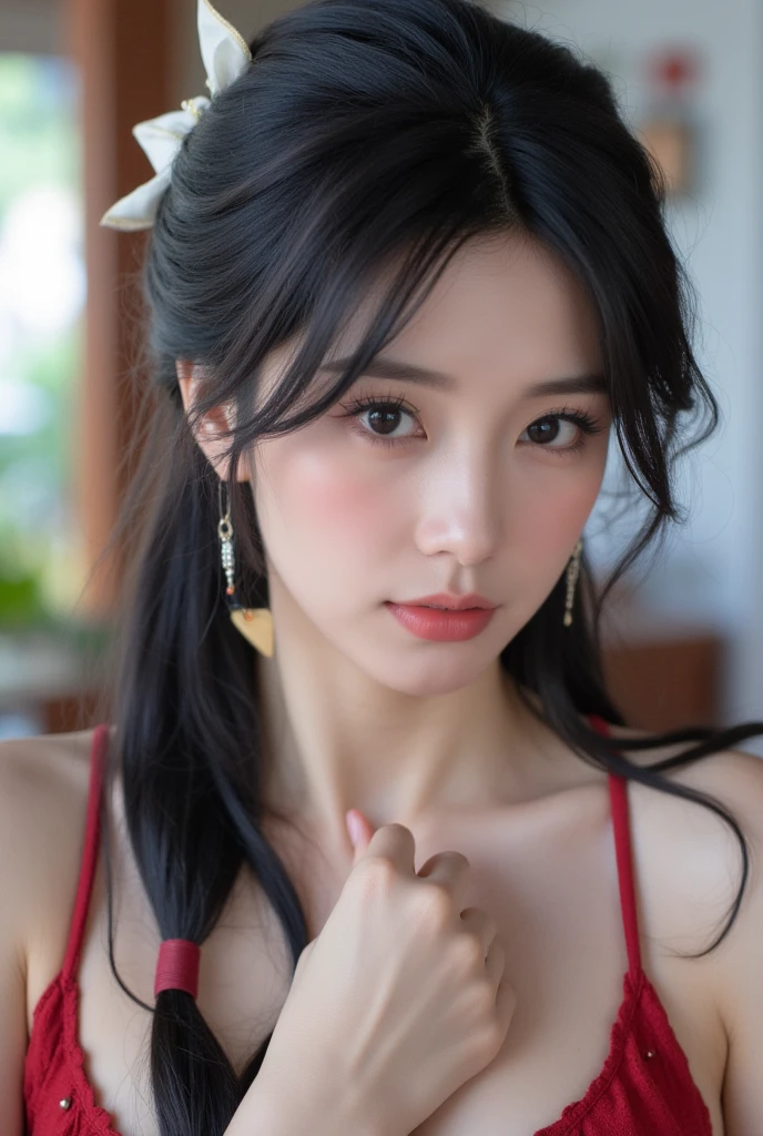 1girl,solo,(bright red lips,blush:0.9),(huge breasts,(sagging breasts)),pose,nsfw,nude,nude nipples,twin braids,braided,happy,smile,close-up,upper body,(pureerosface_v1:0.3),looking at viewer,<lora:zyd232_ChineseGirl_v4_2:0.3>,(mole under eye:0.7),blue eyes,<lora:sharp_eyes:0.2>,sharp_eyes,(bright red lips:0.8),(blush:0.6),
<lora:add_detail:0.33>,(dslr),night,in dark,dark theme,
masterpiece,official art,best quality,ray tracing,volumetric light,realistic,photorealistic,ultra highres,vivid,zydG,tianfeng1,