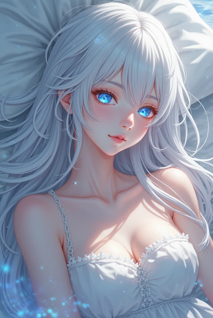 Bunny, female, beauty, blue eyes, white hair --auto --s2