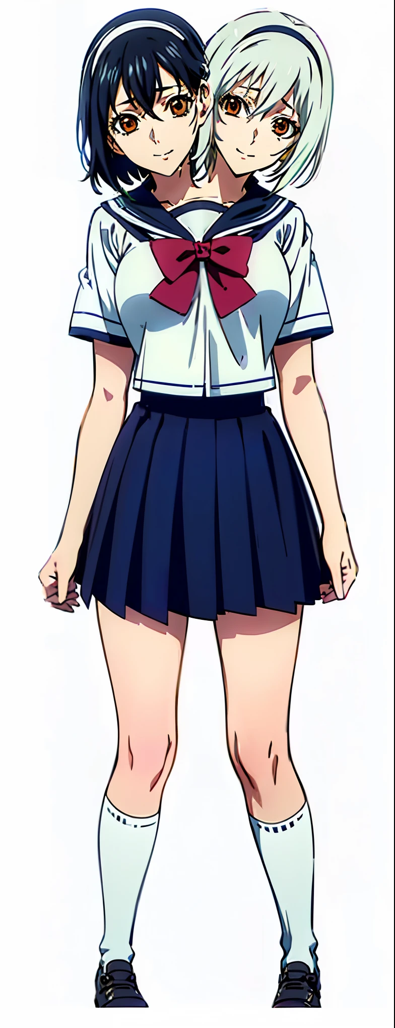 masterpiece, best quality,1girl, school uniform, short hair, blue eyes, full body,