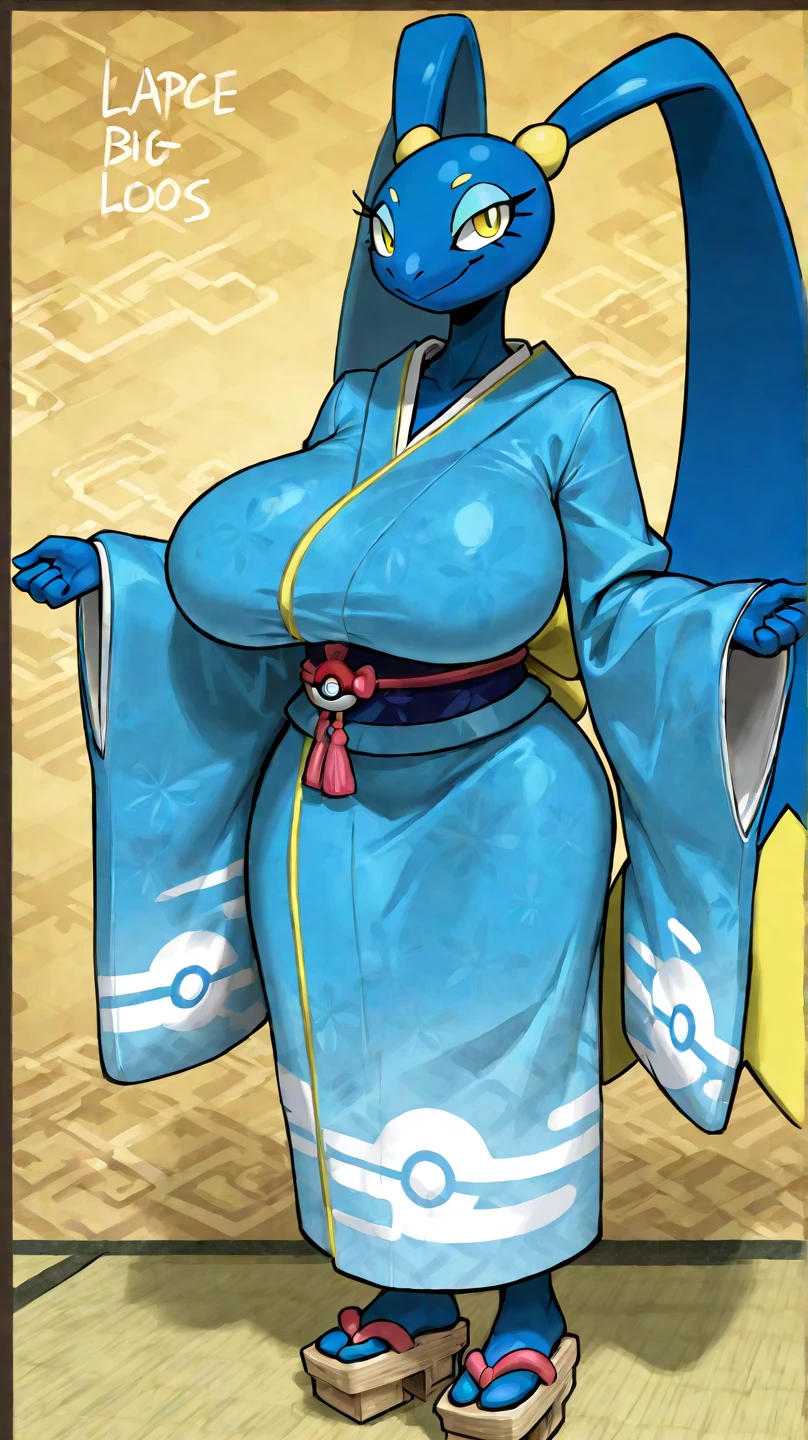 score_9, score_8_up, score_7_up, Alone, inteleon,((huge breasts :1.5)),thick thighs, Wide hips, big ass, big ass, upper body., exposed abdomen, kimono, happy, outside, bottom chins, dynamic pose, cowboy shot, looking at viewer, black eyes, by fizintine, very chubby