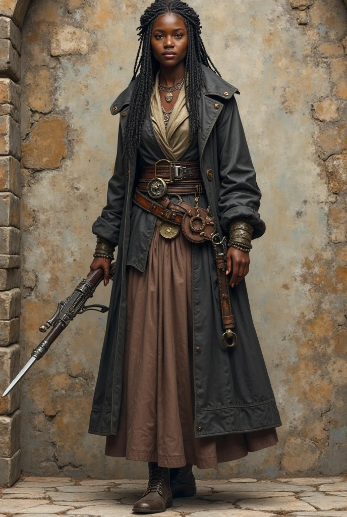Long-legged black silk female soldier