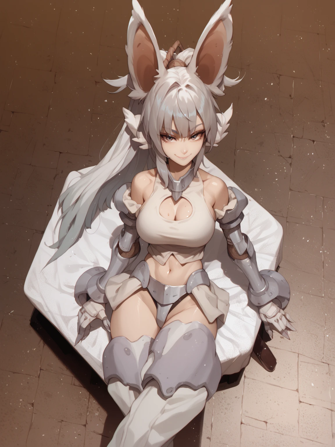 (masterpiece:1.2), (highest quality:1.2), perfect eyes, perfect face, perfect lighting, middle ages, room, 1girl, aqua eye, ((((((hair over one eye,)))))), Braidスタイル, spike hair, dull bangs, black_bob hair, Braid, Ahoge, robe ((((Transparent white bikini armor)))), Thighhighs, cute eyes, Medium chest, bright, (open_legs:1.3), open your mouth, vivid description,orgasm, I was scared, (abs:0.6) Ahegao, smile+Happy, tooth, anger, sitting,creining,apart_legs,wolf_ears,fang,wolf_tail,crotch,groin,rise_knee
