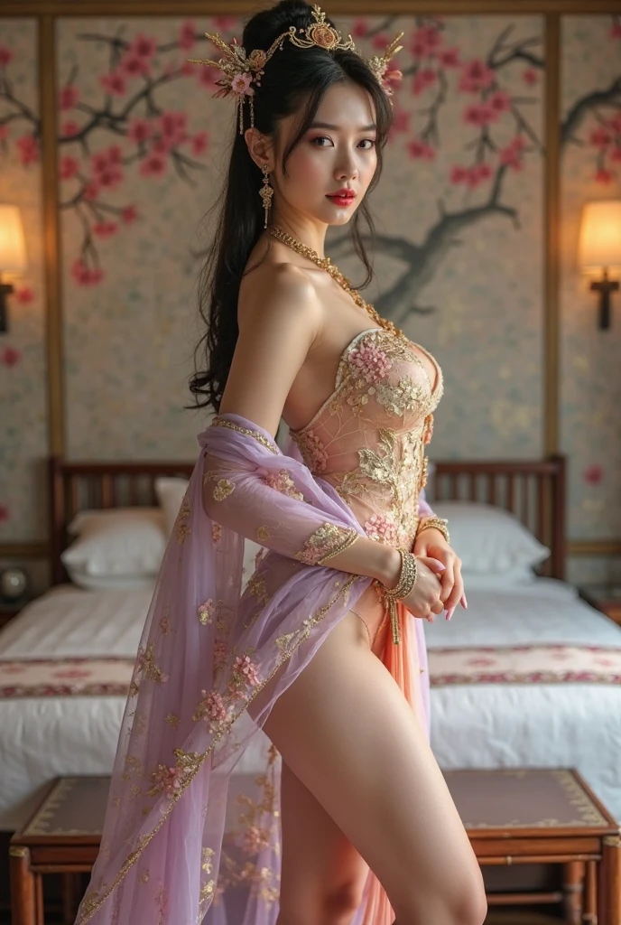 beautiful girl,sexy,Wear Thai costume