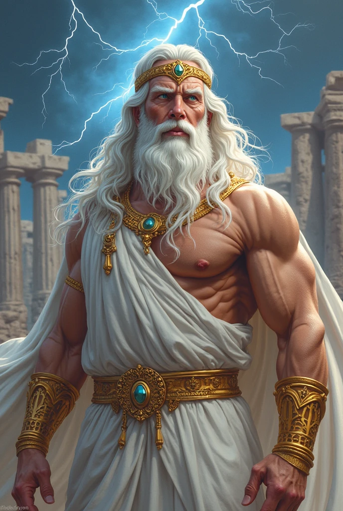 Old Greek god in a divine setting