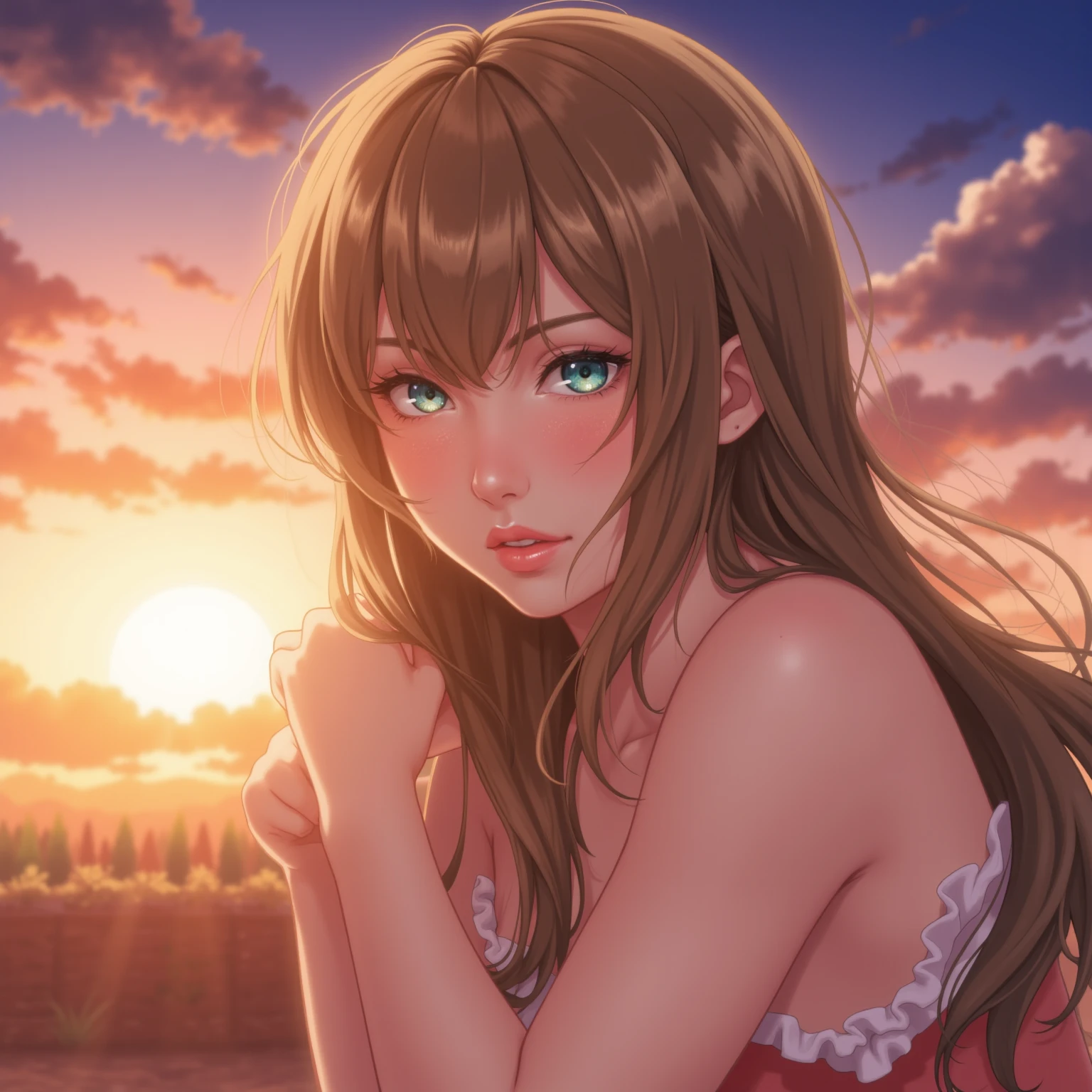 score_9, score_8_up, score_7_up, score_6_up, score_5_up, score_4_up, fkey70, masterpiece, best quality, high quality, 1girl, blonde hair, loose hair, masterpiece, The best quality at its best, Super detailed, Absurd, solo, 耳Nipple Ring, gem, (Off-the-shoulder outfit:1.5),Cleavage, Upper body close-up,smile, String, Best, cloud, Sky Sky, Daisy, Sit, Sitting_upon_Rock Music, Volumetric Lighting, 最high quality, masterpiece, Intricate details, Tone Mapping, Sharp focus, Super detailed, Look at her, Great environment, Very detailed, high quality, summer, Bright sun, Pool, bikini, White ruffled swimsuit, Jump. Have a float