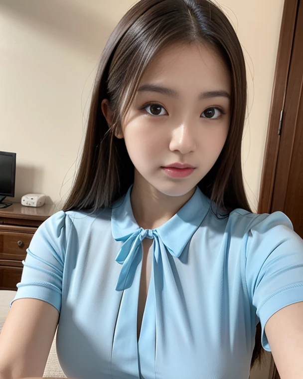 （（Highest quality））、Beauty、Big Breasts、Fully open navy shirt、