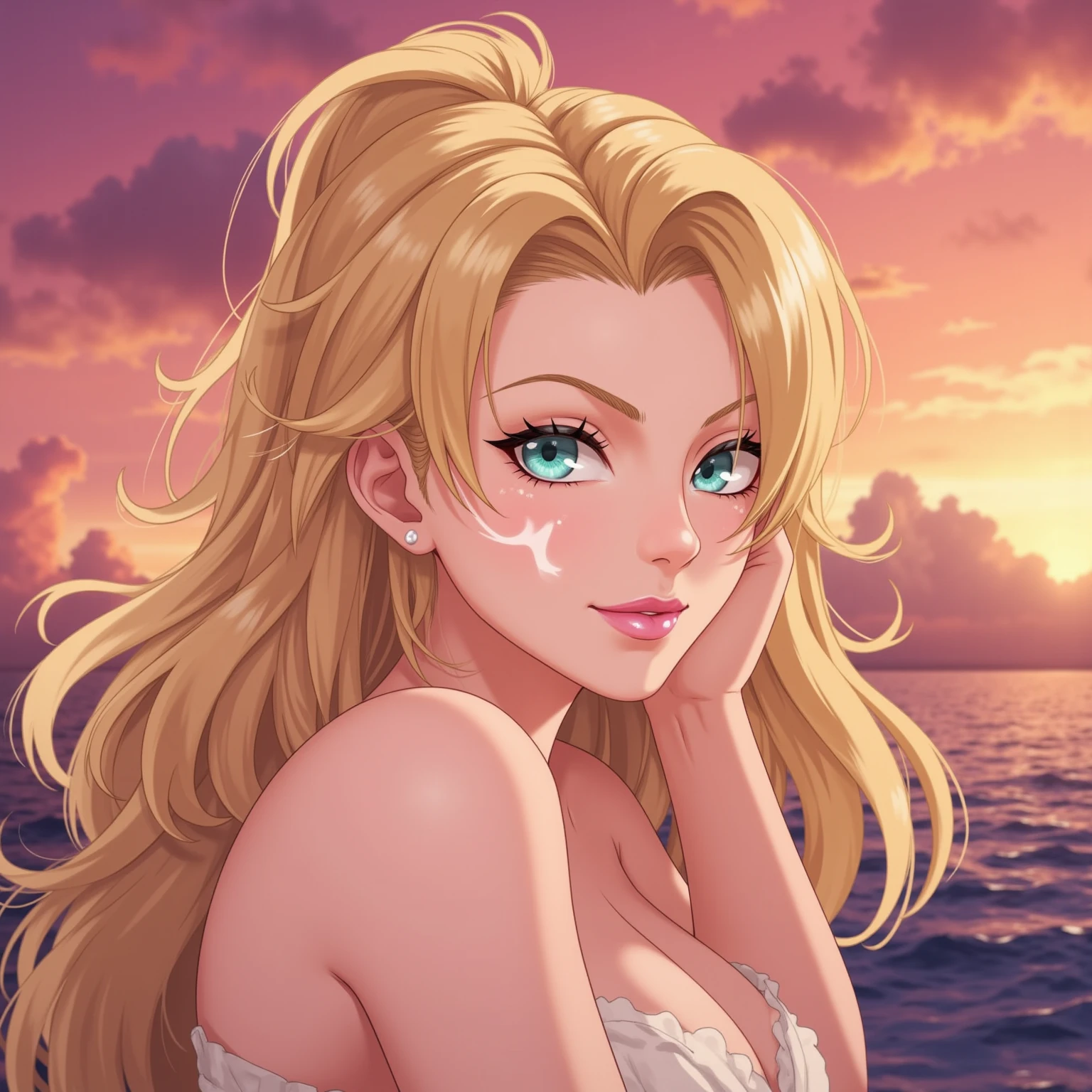 master part, best quality, wolves, chic, 1girl, orelhas de wolves, Cauda de wolves, fluffly, Corou, Looking at Viewer, From above, wavy blond hair, mini skirt, white and black striped t-shirt, blue colored eyes, Beautiful eyes, beautiful background, light particles, Sun'rays, dramatic lighting, Outside, shiny, Realistic, master part, best quality, ultra detali, circunstanciado, scenecy, beautiful detailed eyes, detailed hair