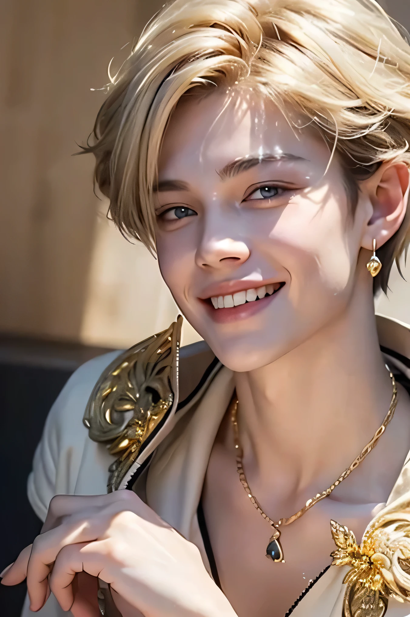 Golden Eye((The blond prince with golden hanging eyes))A Beautiful Boy With A Slender Jaw((金髪のOutside splash hair))The most beautiful boy in the world is the prince with the greatest smile((A very, very large golden hanging eye))beautiful, smooth, silky skin1people