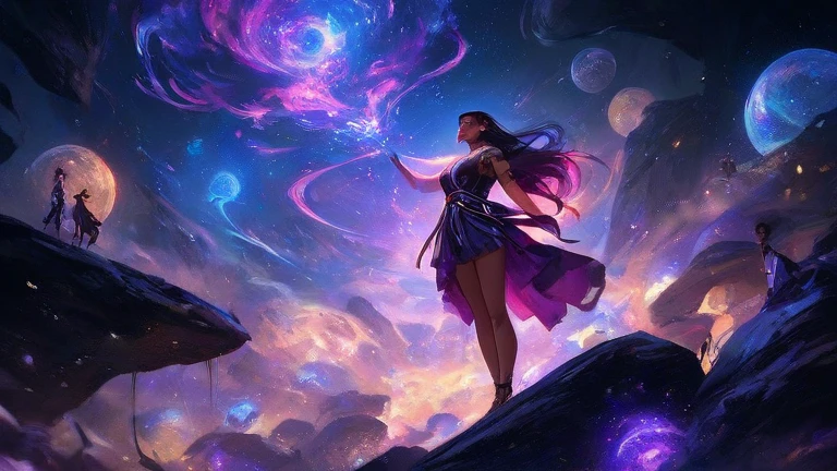 "Please create an image that represents the essence of a rebellious star that fell to Earth in search of redemption. Imagine a nocturnal and magical scene. In the center of the image, a bright and luminous star, surrounded by deep blue and shimmering silver tones, hovers in the starry sky. Its gentle light contrasts with the surrounding darkness, creating a mysterious and captivating atmosphere. The star is surrounded by delicate and radiant lines reminiscent of constellations. These lines extend gently across the sky, connecting to other stars as if weaving a celestial path. On the horizon, the Earth stretches out, depicted with its natural wonders: majestic mountains, lush forests, and serene oceans. The star is descending, its light diminishing as it approaches the Earth's surface. The scene captures the emotional moment of the rebellious star embracing its destiny and plunging into the Earth to find redemption. The color palette, including shades of blue, silver, and soft touches of green and gold, highlights the duality between the sky and the earth, the journey of transformation, and the search for forgiveness and renewal. The image conveys a sense of hope and magic, inviting viewers to reflect on second chances and the beauty of new beginnings."