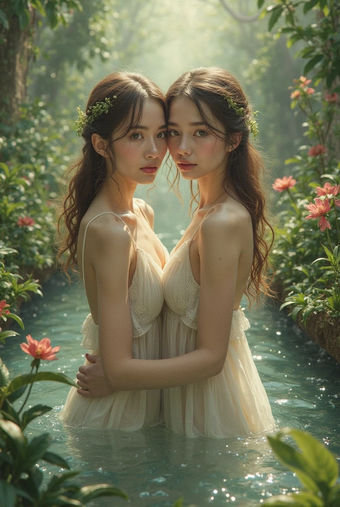 nude Delphic dancers in the style of Claude Debussy, impressionism, stylish photo