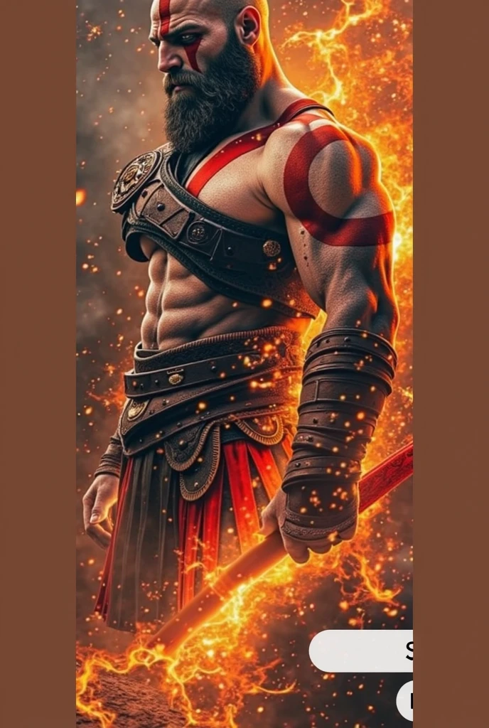 Kratos profile picture with HD flame background