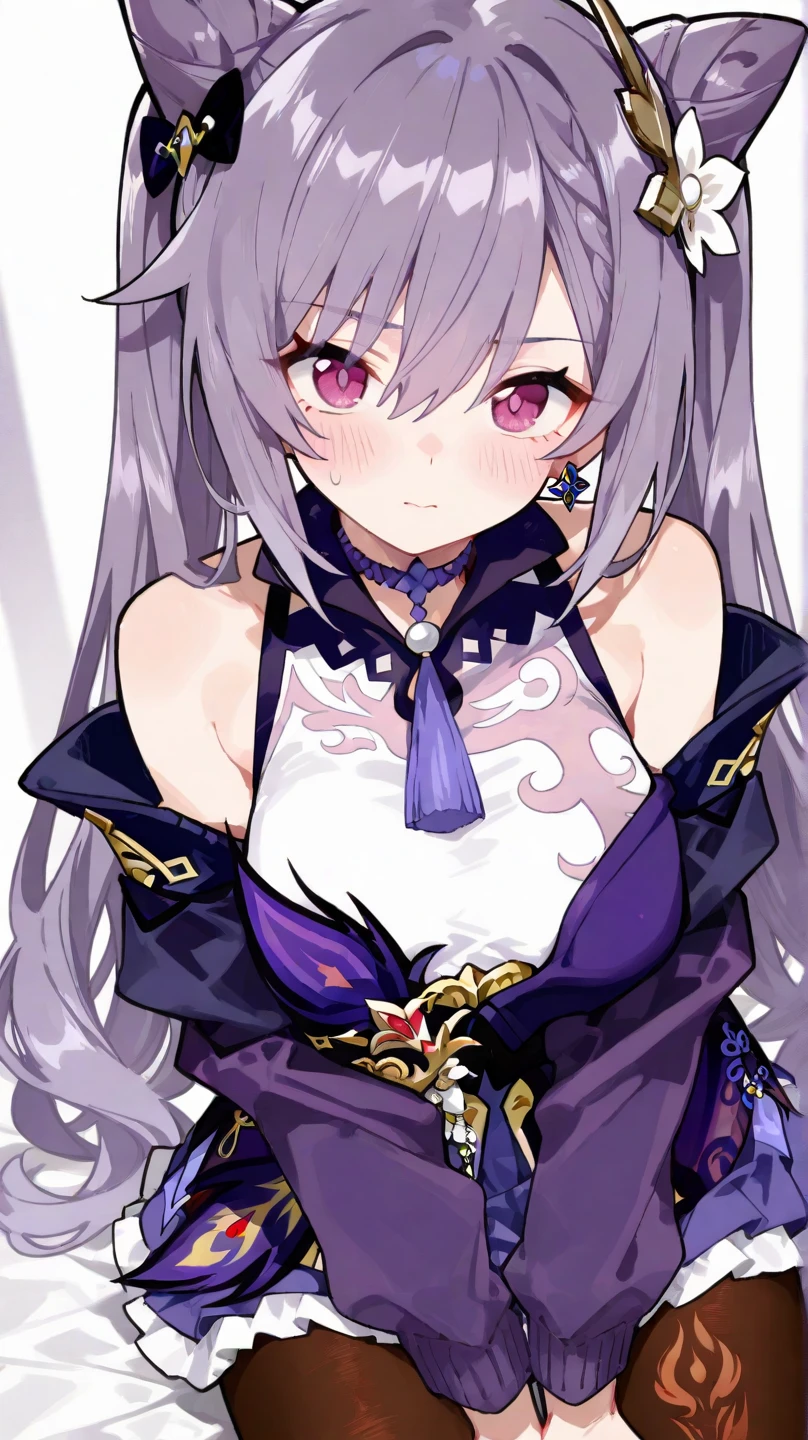 NSFW,masterpiece,Highest quality,High resolution,Very detailed,white\(no game No life\),Long Hair,Multicolored Hair,Hair between the eyes,Gradient Hair,Yellow Eyes,Flat Chest,(Gothic Lolita),(kimono),kimono,band,Bare shoulders,mini skirt,(younger sister),blush,Different world,Brothel,Private room