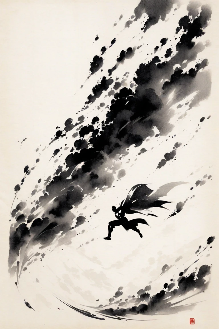 (style of ashley wood), the wave of the sky is the (rain:1.6)