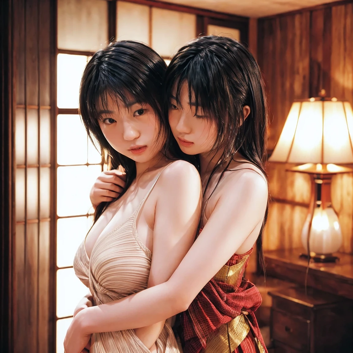 Korean bride,in the hotel,(Get down on the bed:1.2),(being touched by a man:1.5),(Being touched on a man's crotch:),View from the side (((masterpiece))), ((best quality)), ((intricate details)), ((Surrealism)), ridiculous resolution, milf, mature woman, see through, Very detailed, Enlightenment, 1 girl, ((big breasts)), perfect hands, Detailed fingers, Beautiful and delicate eyes, long gray hair, brown eyes, Name card, CEO, (Korean wedding dress:1.2), White suspenders内衣, White suspenders, White neck ring, ear nipple ring, Detailed background, bedroom, perfect eyes, charming eyes,upturned butt,Blushed,(cry:1.2),confused eyes,Licking