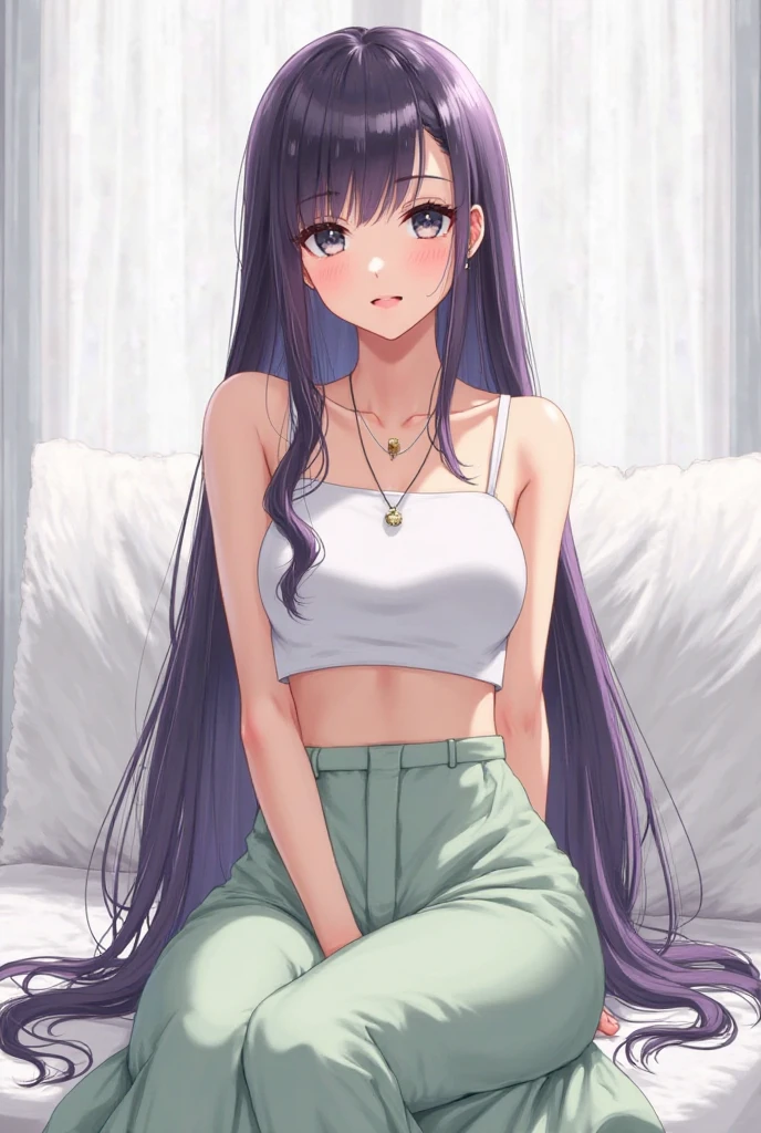 (8k, Ultra-high resolution, The best masterpiece, best quality:1.2), Very detailed, portrait, Half Body, side, focus on eyes, HD RAW photos, career arrest, High quality and beautiful, 超高清 8k 影像照片, confess, Professional photography, (actual, actual相片: 1.37), Very detailed的美麗女孩, Super delicate face shape, Contoured eyes, (Very detailed eyes), Delicate skin, (HD Skin:1.2), Neatly contoured fingers, (20:1.2), Twenty generations, cute girl, young beautiful mother, solo, Ai Hoshino, Hoshino Ai, (Wear comfortable loungewear), Vibrant look, (Layperson, Living room), Dynamic dark purple long hair, shiny purple eyes, (Star-shaped pupil:1.5), one hand raised, Sensual, warm, Exuding motherly love, perfect anatomy, Detailed background, HD Background, Volumetric lighting, actual, stunning details, 8k Ultra HD, high quality, CG unity, C4D Rendering, 3D Rendering, Octane Rendering,