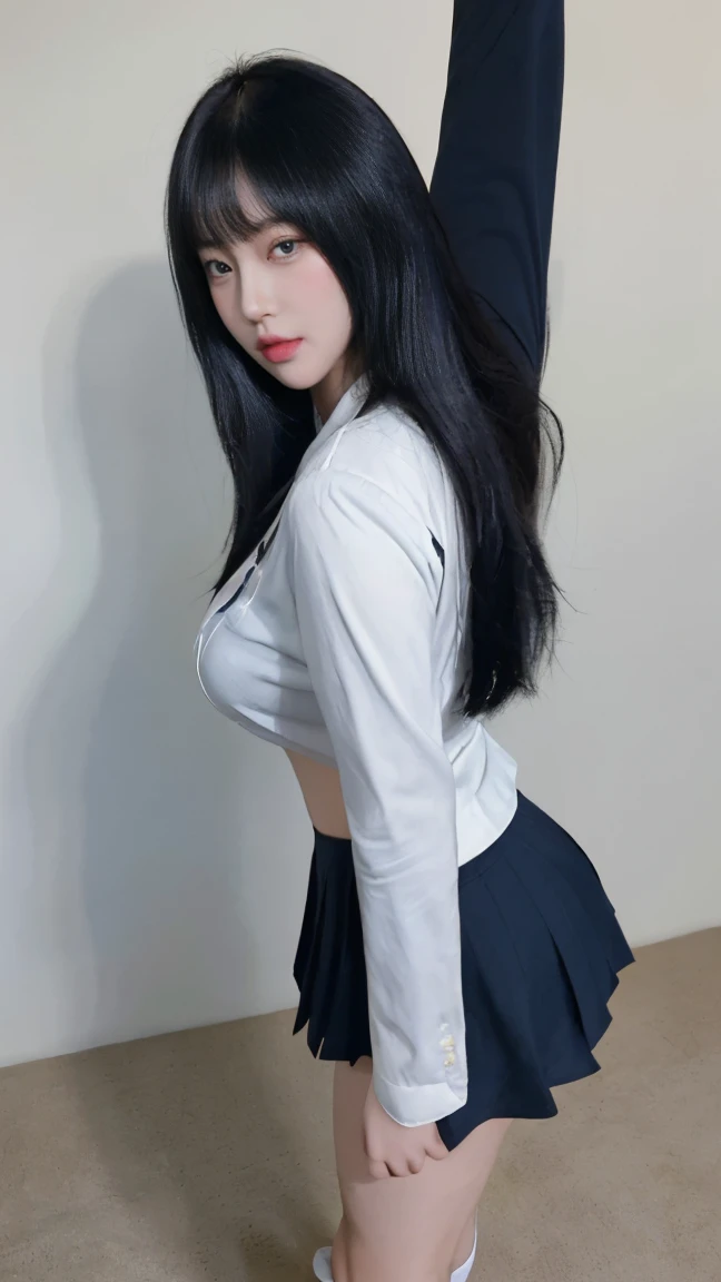 8K, Top Quality, Intricate Details, Ultra Detail, Ultra High Resolution, Masterpiece, close up shot, (full body: 1.1), Slender, Smile, (Makeup: 0.4), ,(( blue hair, bangs, short hair, blue eyes, long hair)), (Fluffy  Eyes: 1.21), (()), 1girl, solo, 1 girl, (()), close up shot, , ((tall)), (((fit body))), (((slim face))), sharp face, (( maxi dress,((,wind blow, strong wind, wind blow hair , wind blow , wind blow , wind blow skirt, skirt lift, lifts her skirt, lifting skirt )),maxi dress, skin tight maxi dress)) ,,  cleavege, crotch))  ,(detailed face), sharp face, small lips, , ,((walking pose,walk pose )) ,, ,
 ((,no bra, braless )), , ((wind blow, strong wind, wind blow hair )), detailed face, detailed breast, large breast ,huge breast,  detail nipples ,, Narrow Waist, Skinny, tall , 190 cm tall, Muscular, Navel, Exposed Abdomen, Pointed Chest,, Beautiful girl with accentuated slender abs: 1.4, Six Pack Abs: 1.4, , Perfect Body, detail legs, (( dark background)), black background,