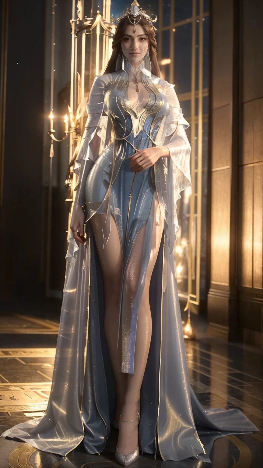 A woman in a blue dress stands on the stone steps, ((beautiful fantasy queen)), style of Type Germ, extremely detailed Type Germ, concept art | Type Germ, style Type Germ, Fantasy art style, Fantastic and colorful lighting, Beautiful and elegant elf queen, ! dream Type Germ, beautiful fantasy queen, Beautiful witch