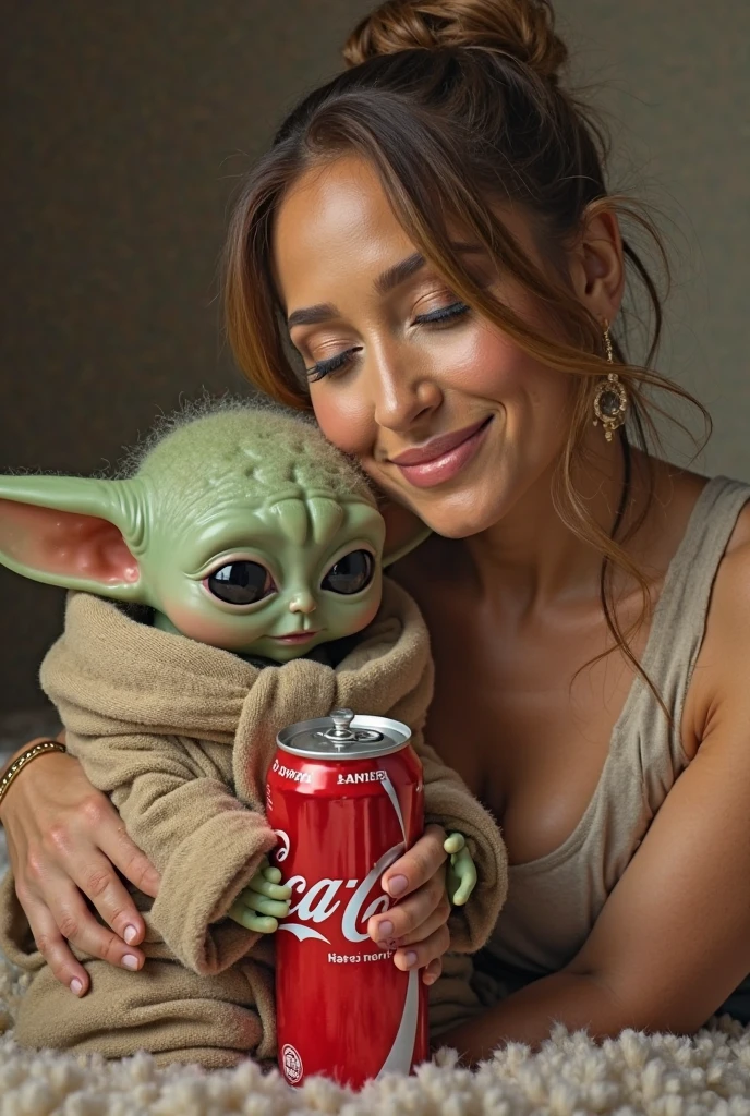 sexy woman jedi and baby yoda
