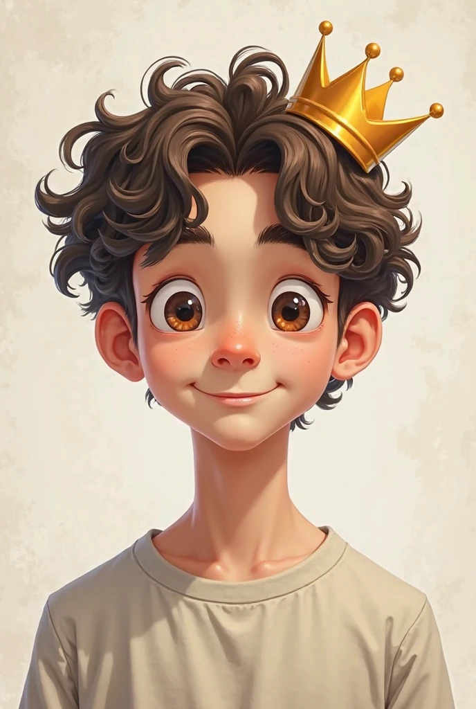 Make a teenager, with wavy hair, king, with cheeks and a slightly round and Mexican face
