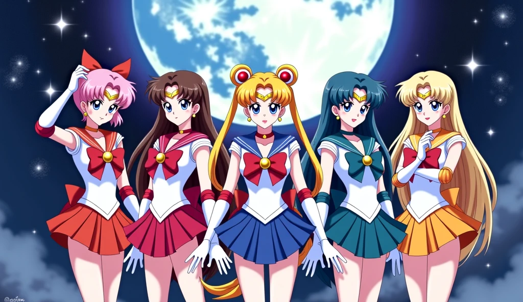Sailor Moon, Sailor Venus, Sailor Mercury, Sailor Mars, Sailor Jupiter