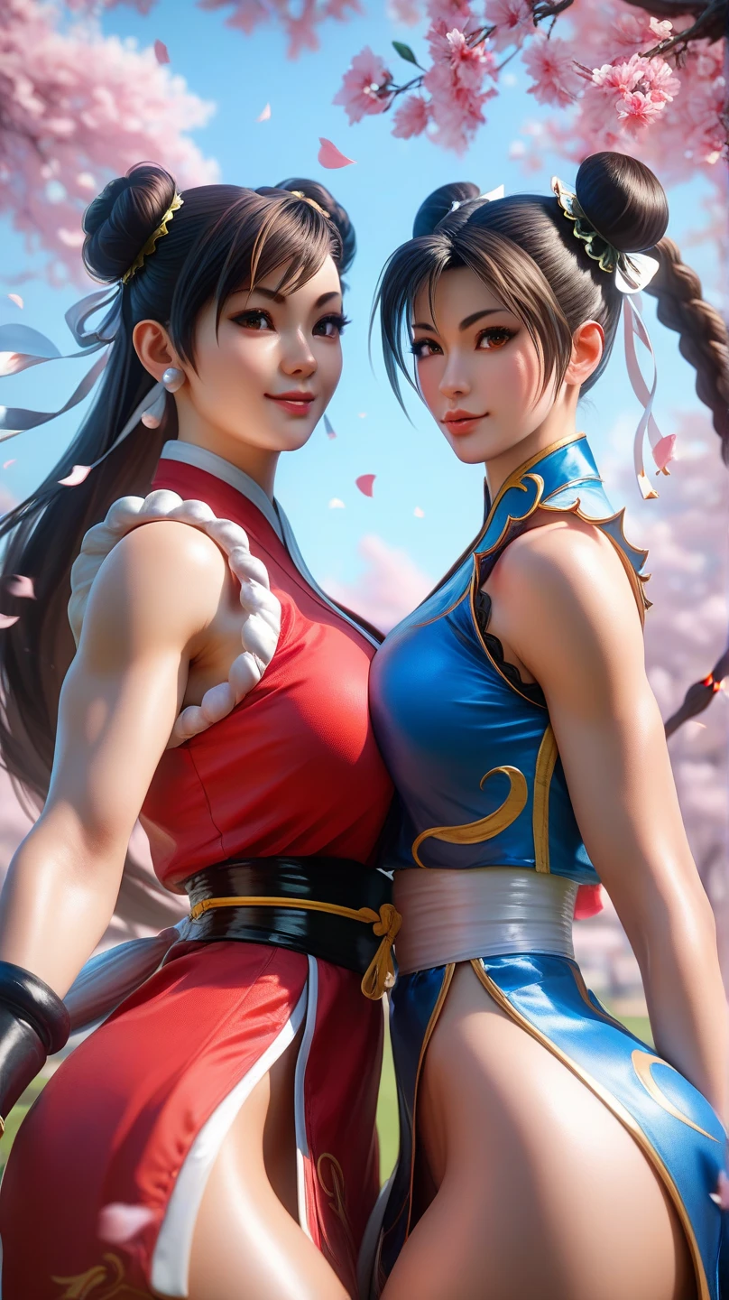 (Mai Shiranui), she is showing her side, She's on her side for the viewer,__body parts__, official art, 8k unit wallpaper, ultra detailed, beautiful, masterpiece, Super fine photo, high quality, super tall resolution, photorealistic, sunlight, smile, elegant dress, jewelry, in Birthday , amusement park, beautiful, highly detailed skin, realistic skin details, visible pores, sharp focus, digital SLR camera,
