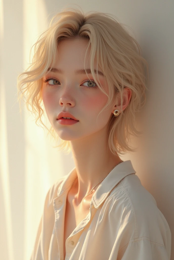 A cute guy, blond and fem