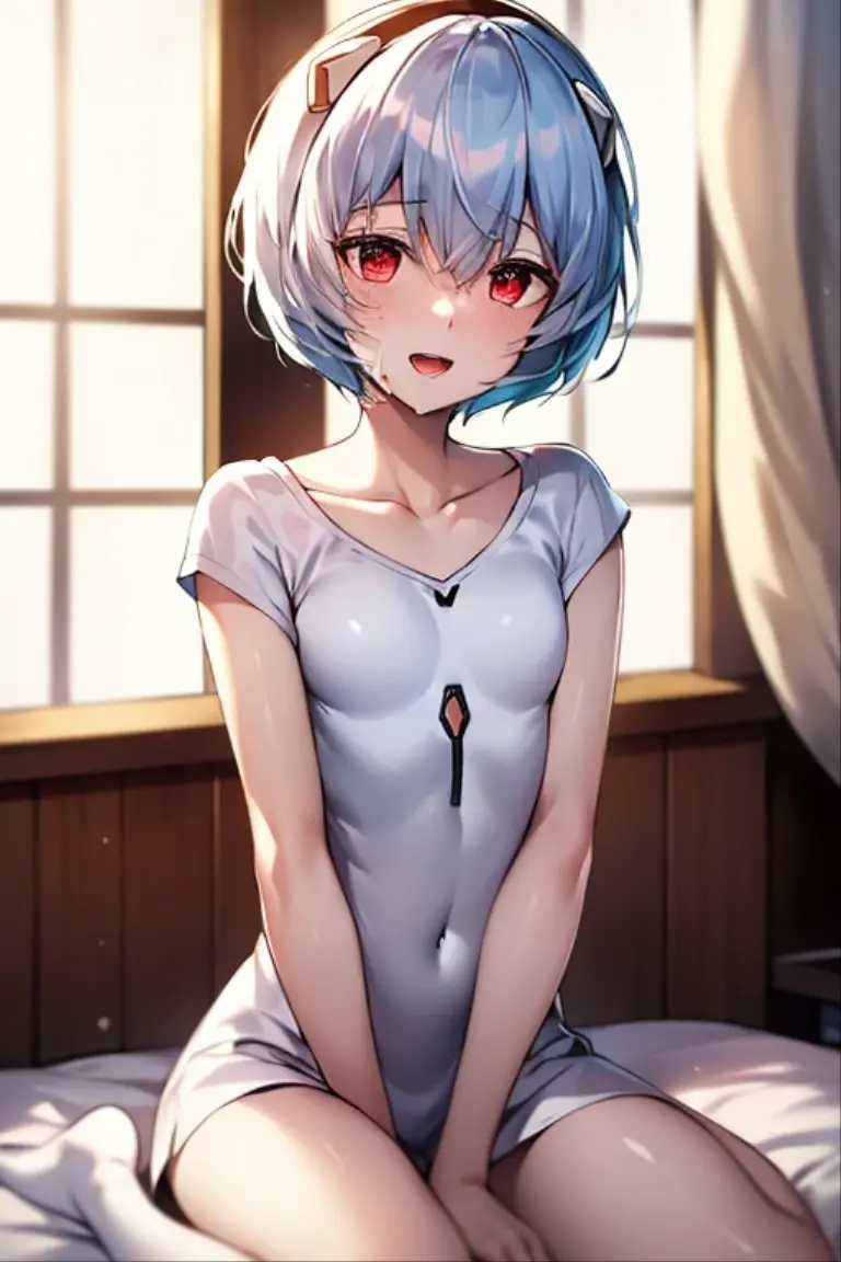 masutepiece, of the highest quality, Super Detail, 8K, Detailed light, Detailed shadows, raw, (Detailed skin), (Real: 1.2),, 1 Nordic girls, Face, (), White hair, Sleep in a plush bed, see-through night dress, bare nipples, undress, topless, nsfw, {{{embarrassed}}}