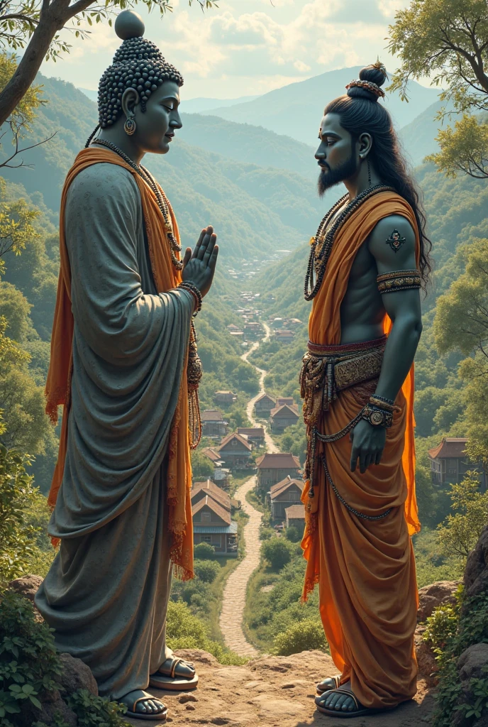 krishna sudama with temple
