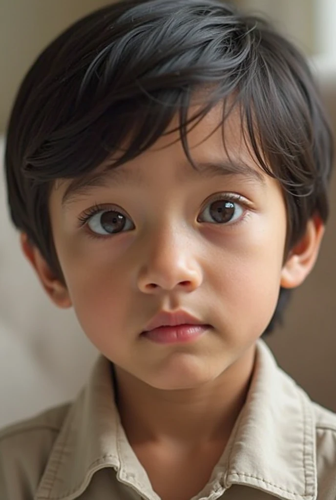 Creates an image of a boy mocking a .enino