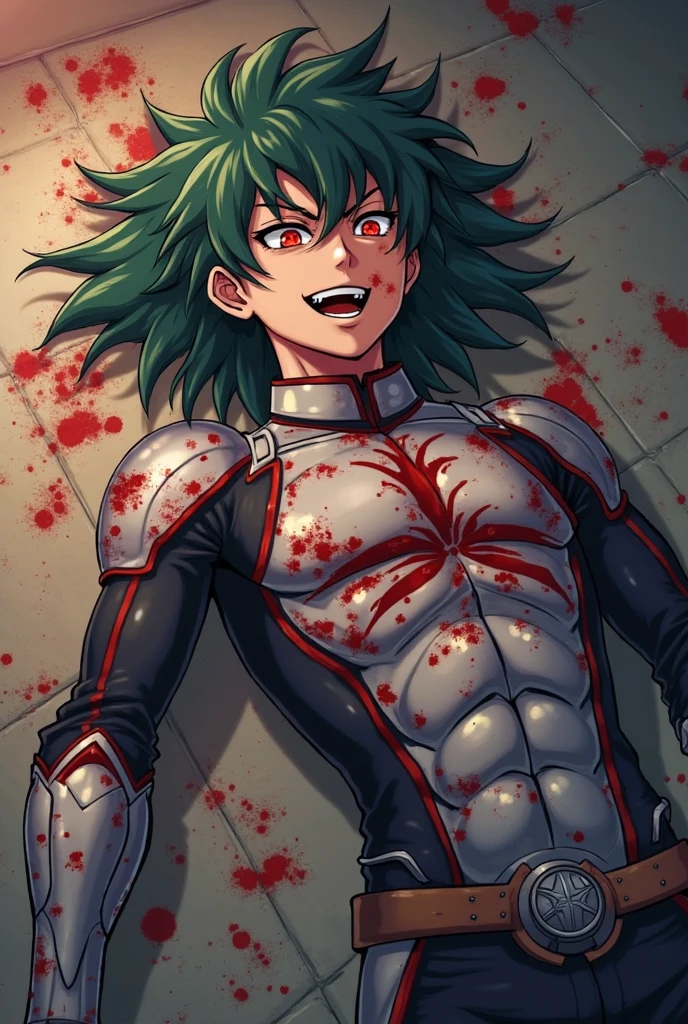 anime character with green hair and green eyes standing in front of a building, gapmoe yandere grimdark, gapmoe yandere, kaneki ken, ken kaneki, ( ( ( anime ) ) ), yukio - e, official art, inspired by Munakata Shikō, style of madhouse anime, hunter x hunter