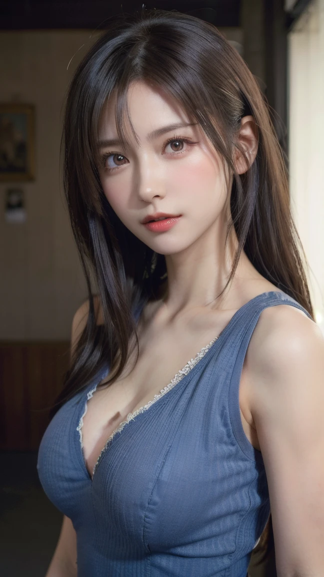 10, Top quality, Masute Piece:1.2), (Realistic, real light:1.37), Top quality, Masute Piece, young beautiful woman, Expression of pensive,、enchanting、and attractive appearance, Cute maid dress, hair tied back, Movie Background, Light skin tone