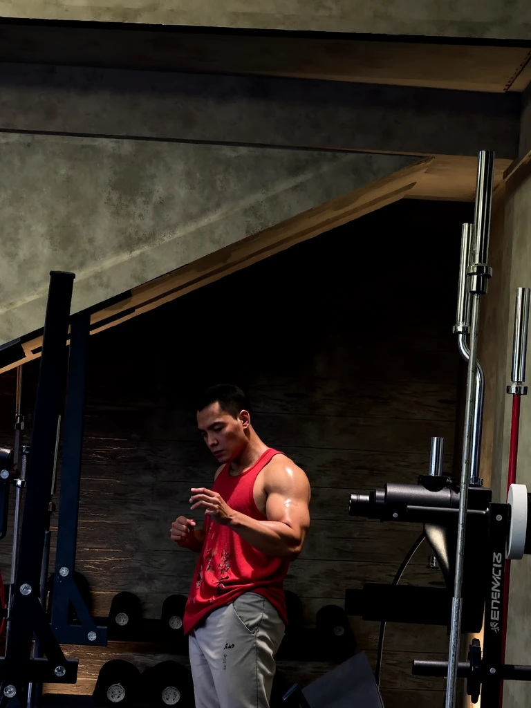 guttonetdvision4, a detailed illustration of a 48-year-old man with glasses, sitting in a gym, performing a training on the leg extension machine. The illustration would be inspired by the style of designer Alex Ross, known for his realistic and intricate approach.

The man would be portrayed with every detail of his face and skin, with realistic wrinkles and textures. The glasses would be accurately represented, adding a touch of authenticity to the character. The lighting would be carefully crafted to create a cinematic environment, with shadows and highlights highlighting the contours of the body and face.

The background of the illustration would be blurred to create a sense of depth of field, with a focus on the character and the leg extension machine. Elements of the gym, such as fitness equipment and other patrons, could be incorporated into the background to add context and ambience to the scene.

The composition would be carefully balanced, ensuring that the character is highlighted, while the details of the environment and the other elements complement the story visually.

In terms of style, the illustration would take a realistic and meticulous approach, capturing the nuances of the man's face, facial expressions, and skin texture. The colors would be chosen to accurately reflect the ambient lighting of the gym, creating an authentic visual aspect.

This intricate and detailed illustration, inspired by the style of Alex Ross, would bring a sense of realism and depth to the character and scene of the gym.