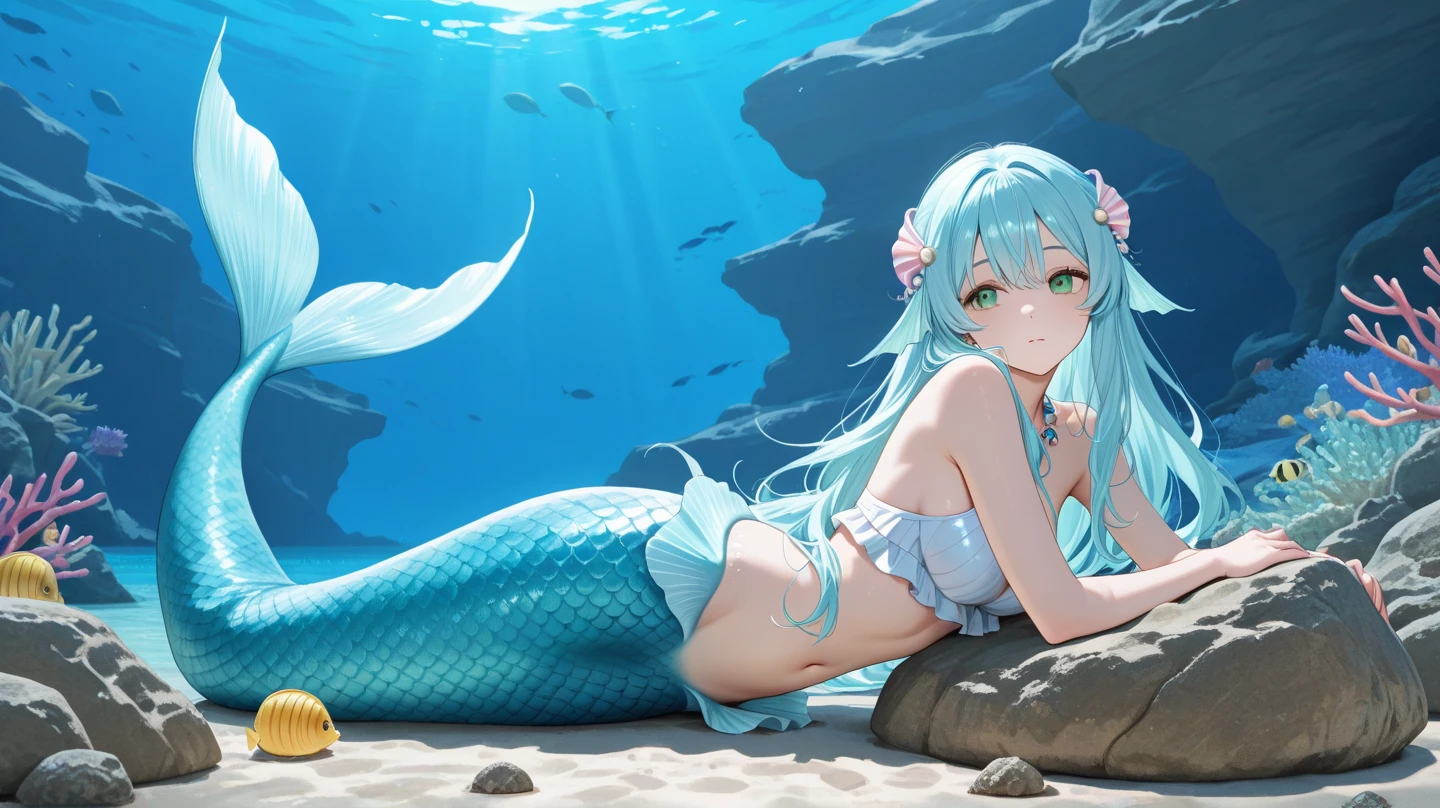 Mermaid girl attacked by giant jellyfish