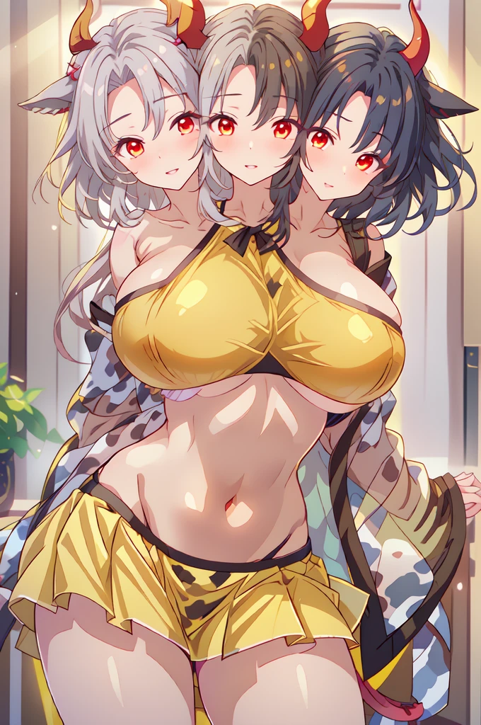 2girl, two girl, long hair, (3heads:1.5), anime art, blush, lipstick, ear piercing, tongue piercing, tongue out, large breast, masterpiece, best quality, highly detailed, a anime girls in sailor uniforms with a gun posing for a picture, evil smile, smile, open mouth,black_serafuku, ecchi anime style, anime girls ,very huge tits, (nsfw) not safe for work, ecchi style, ecchi, shipgirls, digital anime art!!, high school girls, holding a gun, hold a gun, anime style 4 k, micro skirt, exposed belly, exposed navel, exposed midriff, exposed lower belly , outdoor, japanese architecture, temple