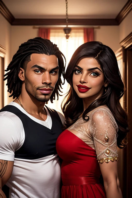 Cyberpunk handsome couple, 4k pic, realistic