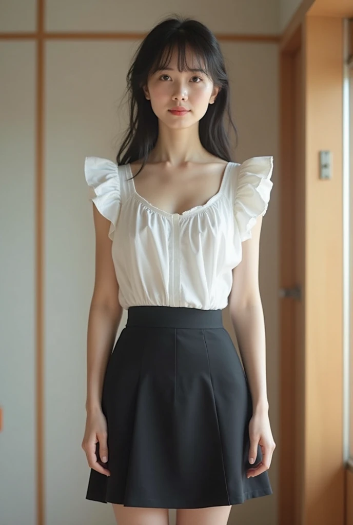 ultra-detailliert、masterpiece、top-quality、超A high resolution、8K high image quality、Photogenic clarity、A detailed eye、gradients、perfect anatomy body proportions ,hard disk、nffsw , Nikon Z9 80mm Lens , masutepiece、Model Standing、Light blue panties made of lace material、White tight tank top、The dress is made of white lace material(((See all panties)))、(((The skirt is definitely worn)))、(((Lift skirt hem)))、panties focus、too bright natural light、Sunshine、Detailed lace panty pattern、Plain white panties、(((Lifting skirt while standing to show off panties to camera)))、(((Beautiful alignment and snow-white teeth)))、(((Lift the skirt bigger and bigger,、Show your panties to the camera)))、Ultra slim body Gcup bust、Body shape of slim model、Beautiful posture、Open legs、sitting on、(((After Cum Inside)))、off shoulder shirt、 In the chest、